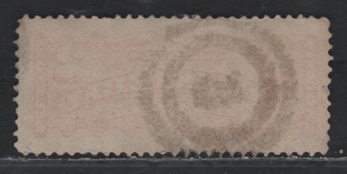 Lot 362 Canada #F1i 2c Orange Red , 1875-1896 Registration Issue, A Very Good Used Single, Mid Montreal Printing, MM-Y, Perf 12.1x12, Lovely Central Stirke Of #3 2 Ring Bullseye Cancel For Quebec City.