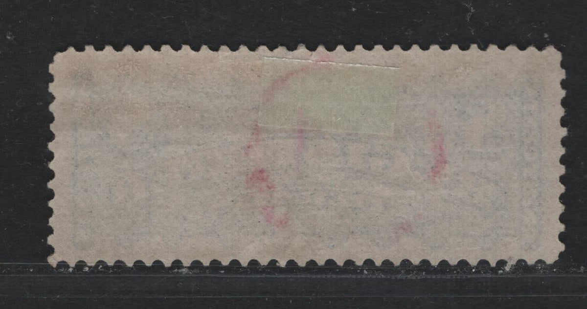 Lot 374 Canada #F3a 8c Bright Blue , 1875-1896 Registration Issue, A Fine Used Single, MM-Y Paper, Perf 12, Light Red Cancel.