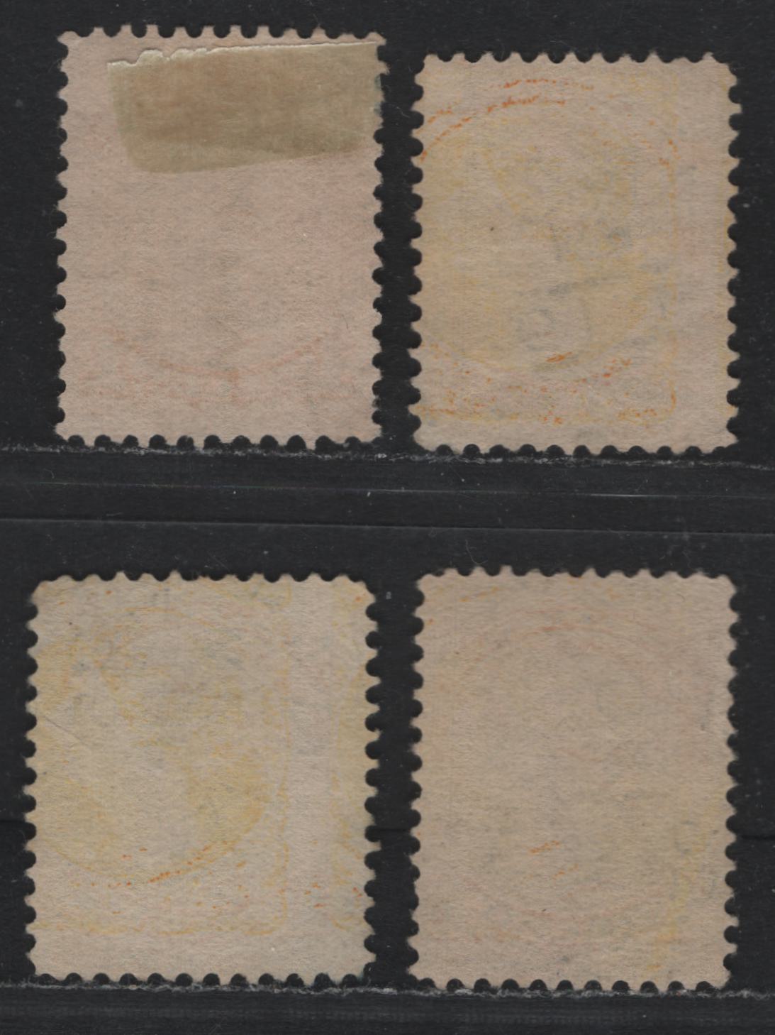 Lot 382 Canada (C)#35 1c Dull Yellow - Yellow , 1870-1893 Small Queen Issue, 4 Very Fine Used Singles, Second Ottawa Printings, SON Cancels, Unchecked As To Specific Papers & Perfs.