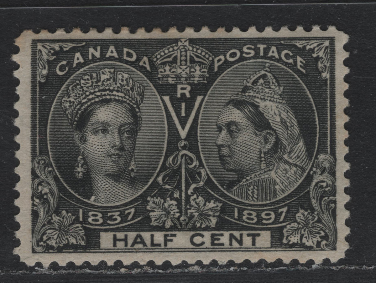 Lot 302 Canada #50 1/2c Black , 1897 Diamond Jubilee Issue, A VFOG Single, ABN-U Paper, Perf 12