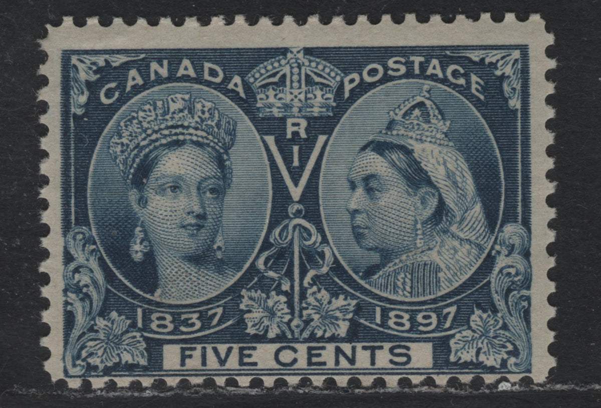 Lot 323 Canada #54i 5c Deep Dull Blue , 1897 Diamond Jubilee Issue, A FOG Single, ABN-U Paper, Perf 12x11.8