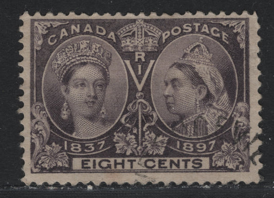 Lot 329B Canada #56 8c Deep Gray Violet , 1897 Diamond Jubilee Issue, A Fine used Single, ABN-V Paper, Perf 12.1x12.2