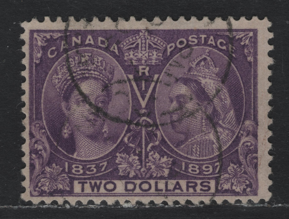 Lot 341 Canada #62var $2 Blackish Violet , 1897 Diamond Jubilee Issue, A Fine Used Single, Bright & Distinctive Shade Variation, Possessing The Full 'Bloom' Normally Reserved For Mint Stamps