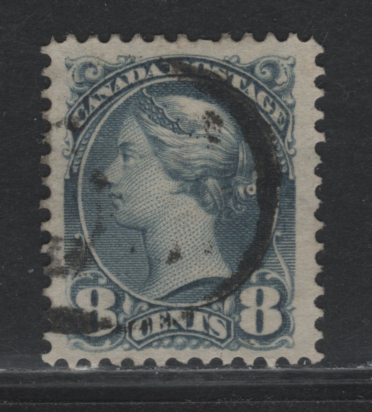 Lot 359 Canada (C)#44a 8c Blue Gray , 1888-1897 Small Queen Issue, A Very Fine Used Single, Jumbo Margined Example, 2O-H Paper, Unchecked As To Perf.