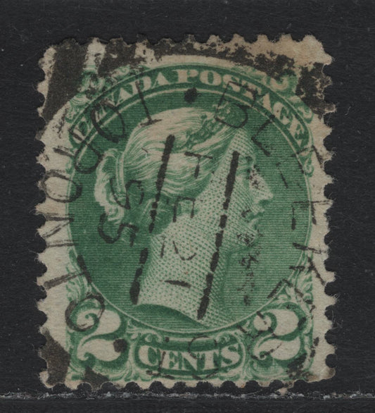 Lot 403 Canada (C)#36i 2c Green , 1870-1893 Small Queen Issue, A Fine Used Single, 2nd Ottawa Printing, Showing The Rare Bleeker St Squared Circle Cancel, Which Was A Misspelling Of Bleecker, February 21 1895 Date.