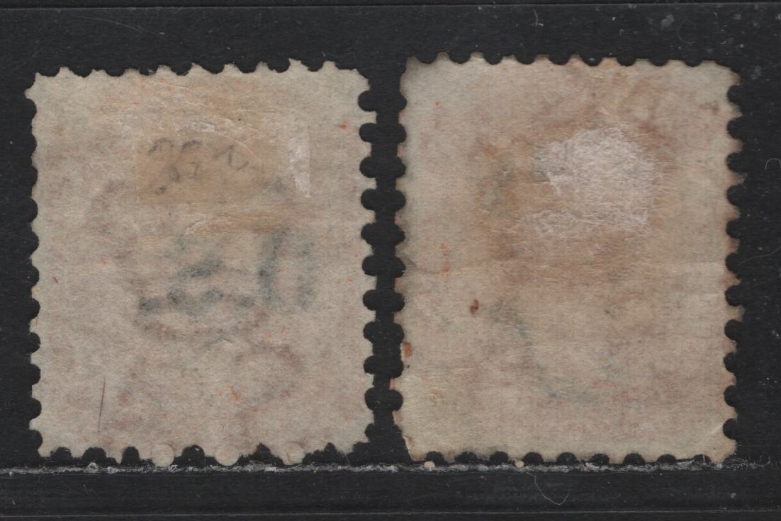 Lot 133 Australia - South Australia SG#160, O38 2d Orange Red , 1876-1904 Queen Victoria Surface Printed Sideface Issue, 2 Fine/Very Fine Used Singles, Normal & Overprinted OS, Broad Crown Over Sa Wmk (Wmk 10), Perf 10.