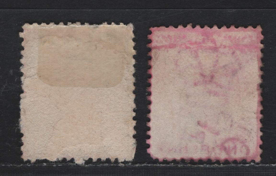 Lot 143 Australia - South Australia SG#176 1d Rosine , 1876-1904 Queen Victoria Surface Printed Sideface Issue, 2 Fine Used Singles, Common Squared Circle Cancels, UnusuallyClear & Clean Strike, Hindmarsh Sept 29 1900 & Port Adelaide February 8 1901.