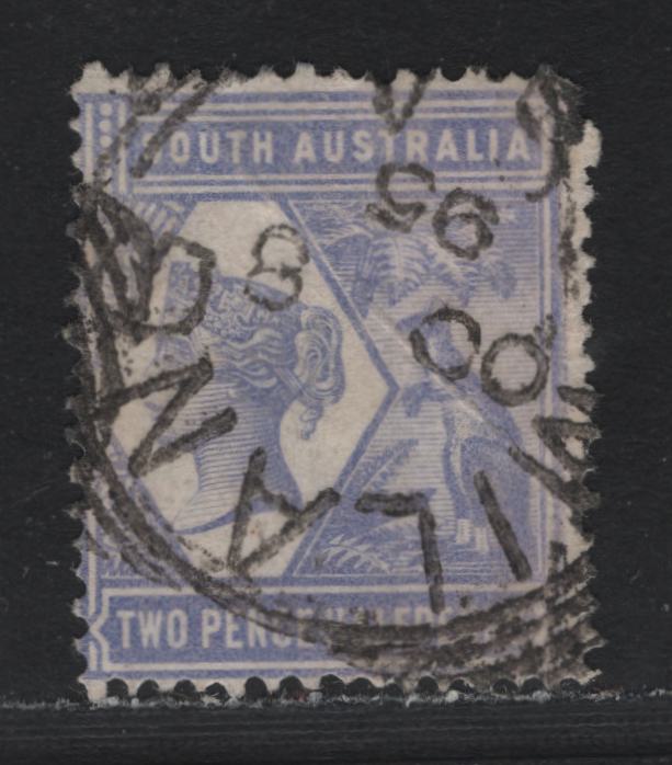 Lot 153 Australia - South Australia SG#234 2.5d Violet Blue , 1894-1906 Queen Victoria & Red Kangaroo Keyplates, A Fine Used Single, Perf 15, October 8 1895 Milang Cancel