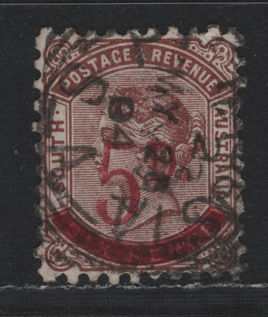 Lot 160 Australia - South Australia SG#230 5d on 6d Red Brown , 1891-1893 Surcharged issue, A Very Fine Used Single, Perf 10, SON Strike Of Port Augusta Dated May 26 1894