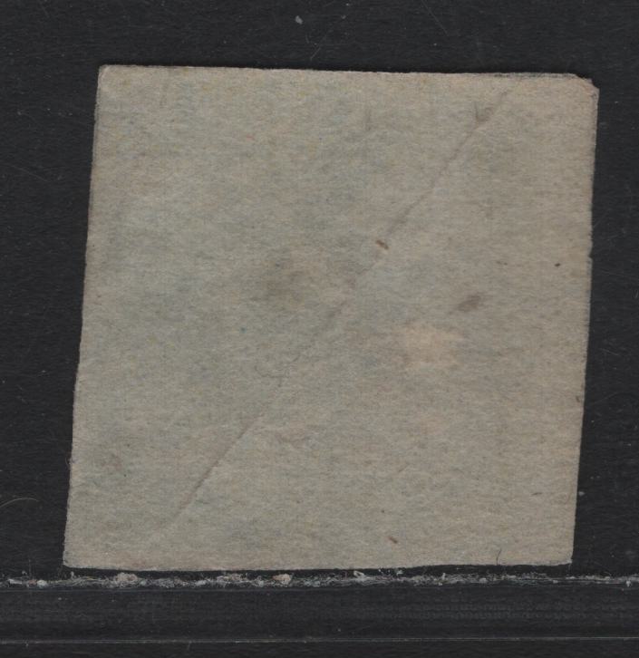 Lot 181 New Brunswick #2 6d Olive Yellow , 1851 Pence Issue, An Ungraded Used Single, Red 'Paid' Cancel, Been Rejoined By Rebacking two Diagonal Halves