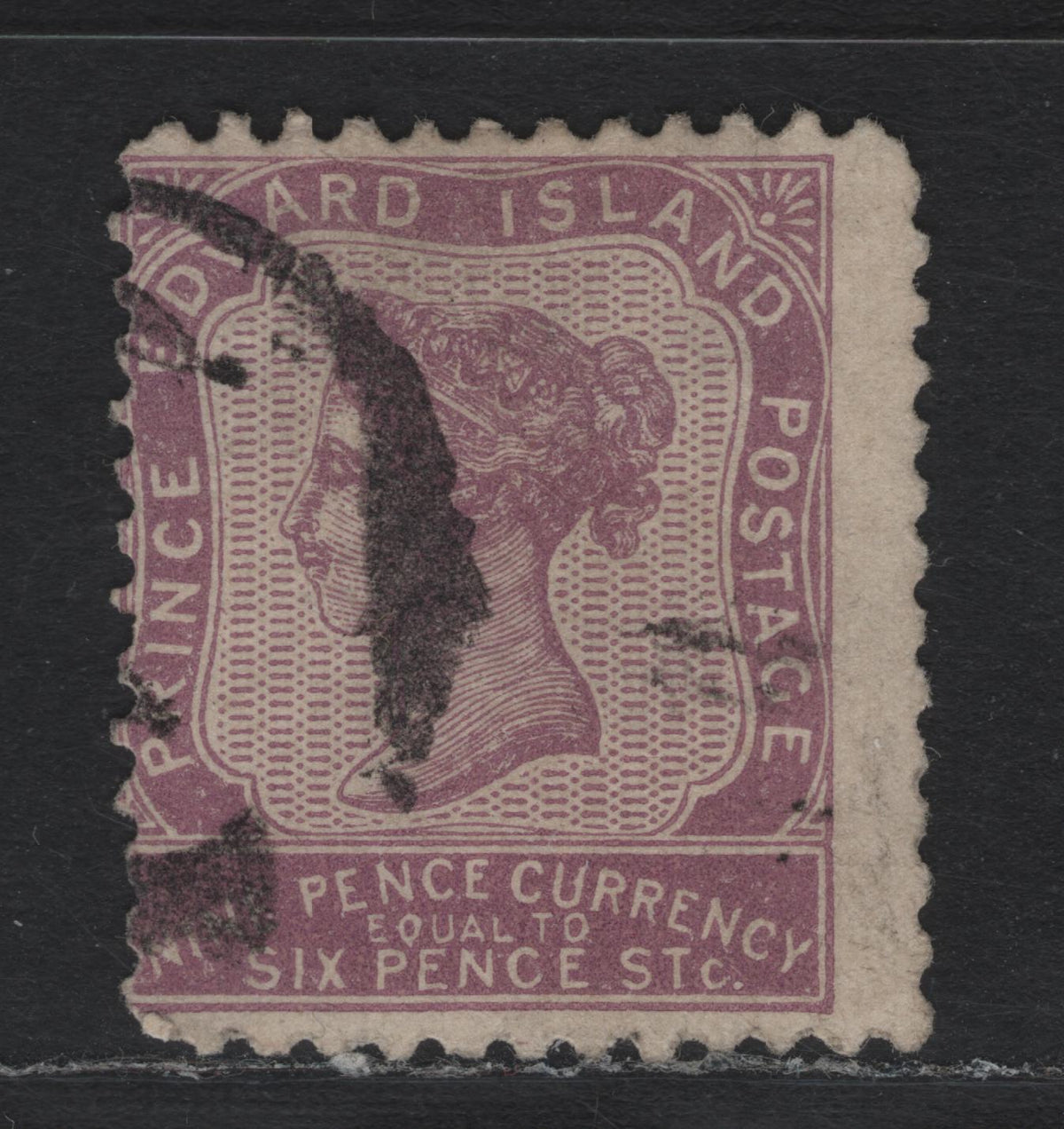 Lot 185 P.E.I #8 9d Lilac , 1862-1865 Queen Victoria Issue, A Very Good Used Single, Yellowish Paper (CW-C), Perf 11.75