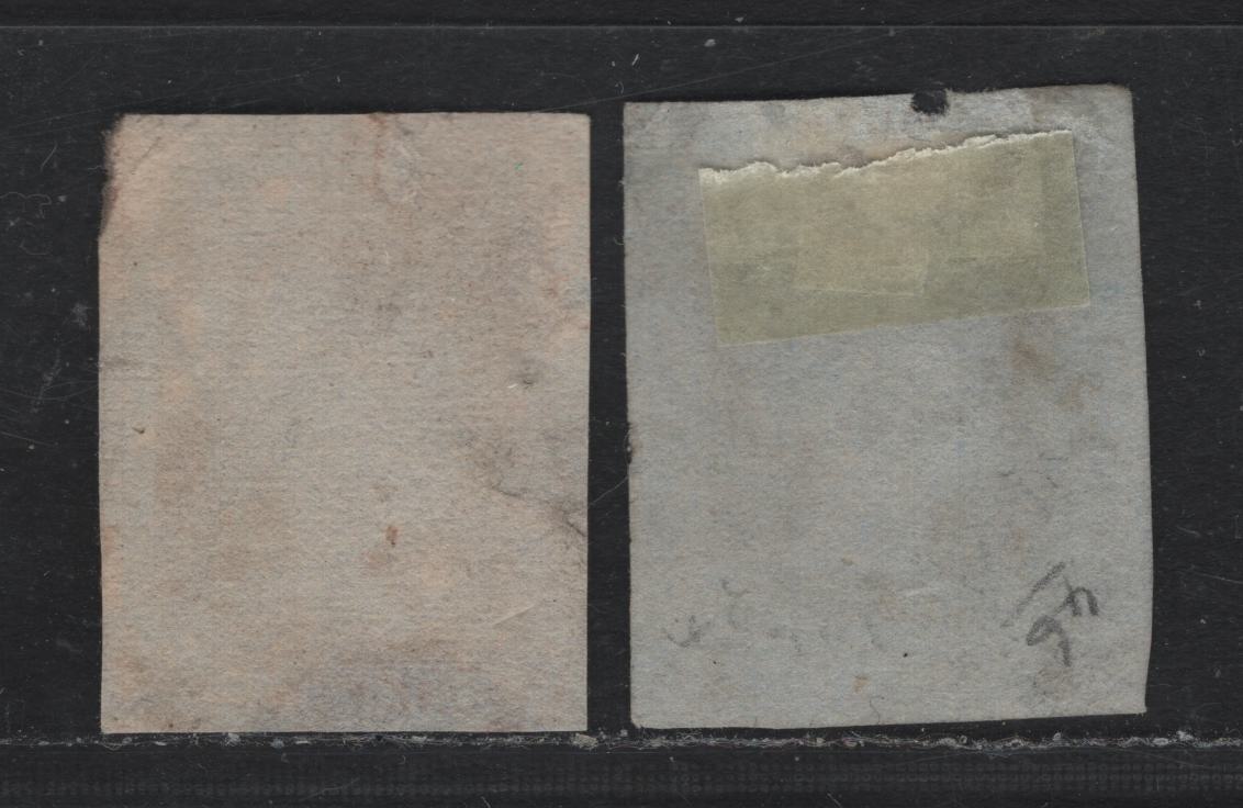 Lot 304 Australia - NSW SG#44, 47 1d Carmine - Vermillion , 1851 Queen Victoria Issue, 2 Ungraded Used Singles, Thick Yellowish & Bluish Wove Papers, Presentable, But Faulty Examples