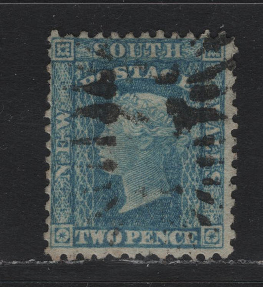 Lot 314 Australia - NSW SG#133 2d Pale Blue , 1860-1872 Diadem Issue, A Very Fine used Single, Inverted Double Lined 2 Wmk, Unobtrusive Cancel