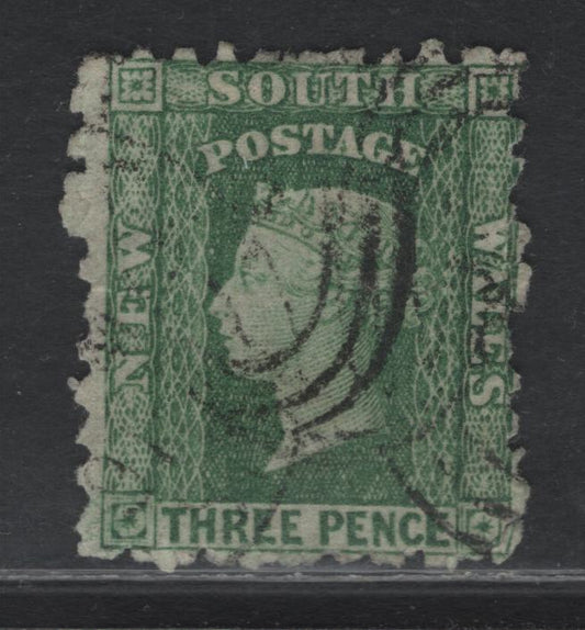 Lot 320 Australia - NSW SG#269 3d Green , 1891 Diadem Issue, A Fine Used Single, Single Lined 10 Wmk, Perf 10, 1891 Printing.