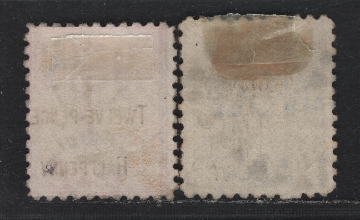 Lot 338 Australia - NSW SG#267a, 268b 7.5d on 6d - 12.5d on 1/- Brown - Red , 1891 Surcharged Issue, 2 Fine Used Singles, Perf 11, Large Crown over NSW Wmk