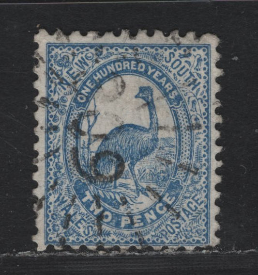 Lot 343 Australia - NSW SG#254e 2d Ultramarine , 1888-1889 Centenary of NSW Issue, A Fine Used Single, Perf 11x12, Light But Clearly Struck #309 Sunburst Cancel For Morpeth