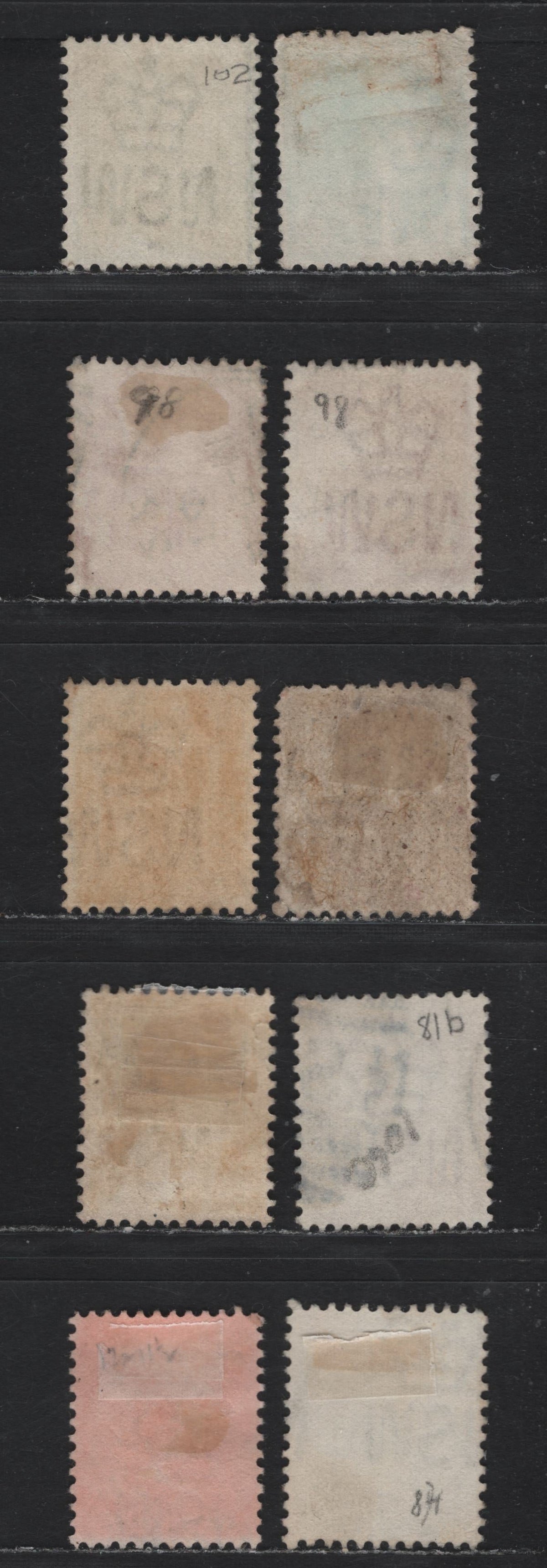 Lot 359 Australia - NSW SG#313-315, 317, 321-323 1/2d - 10d Blue Green -  Violet , 1902-1905 Queen Victoria, Centennial & Arm Reissues, 10 Fine/Very Fine Used Singles, Chalky Paper, Perf 12x11.5, Extra Shades.