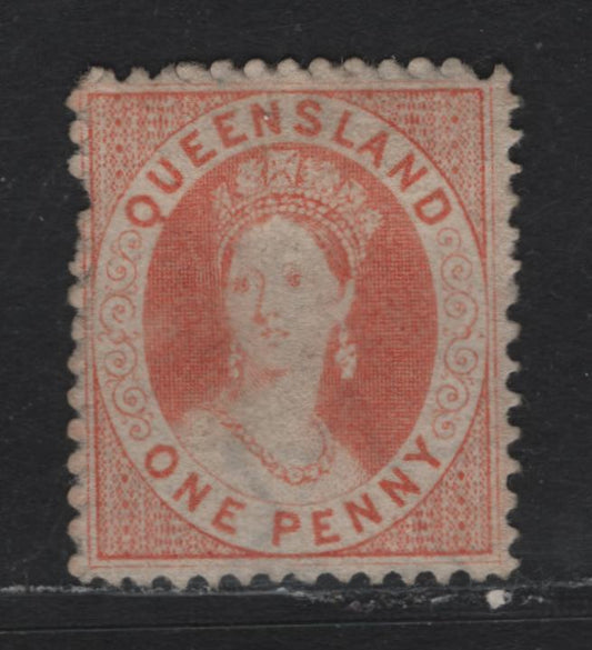 Lot 376 Australia - Queensland SG#59 1d Orange Vermillion , 1868-1874 Chalon Heads Issue, A Very Fine Unused Single, Broad Truncated Star Wmk, Perf 13
