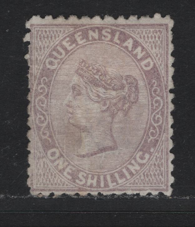 Lot 391 Australia - Queensland SG#145 1/- Pale Lilac , 1879-1881 First Sideface Issue, A Fine Unused Single, 3 Pointed Crown Over Q Wmk, Perf 12