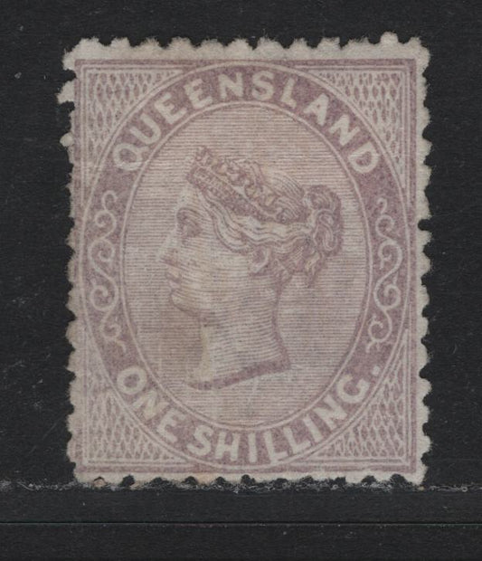 Lot 391 Australia - Queensland SG#145 1/- Pale Lilac , 1879-1881 First Sideface Issue, A Fine Unused Single, 3 Pointed Crown Over Q Wmk, Perf 12