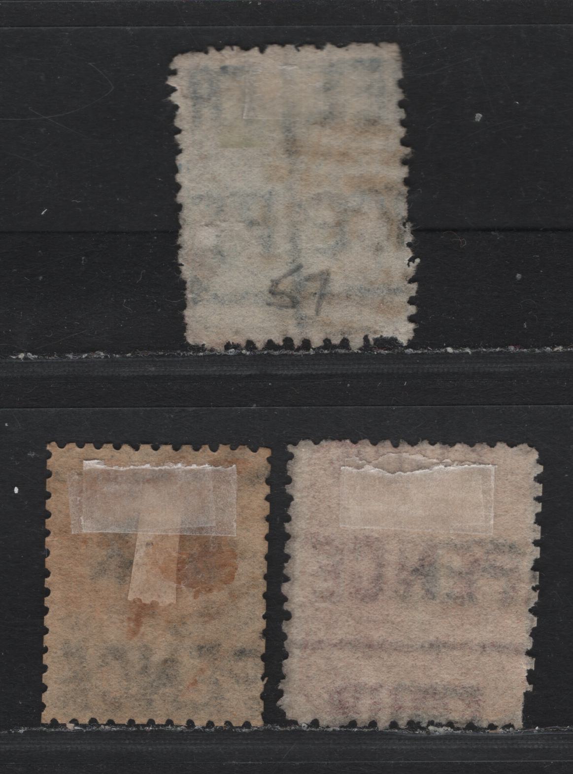 Lot 104 Australia - Victoria SC#57b, 59a, 61a(SG# 90,92,94a) 3d Pale Blue, 4d Rose Pink, 6d Grey Black, 1860-1866 Beaded Ovals Issue,Wmk Words Of Value, 3 VG Used Singles Perf 12