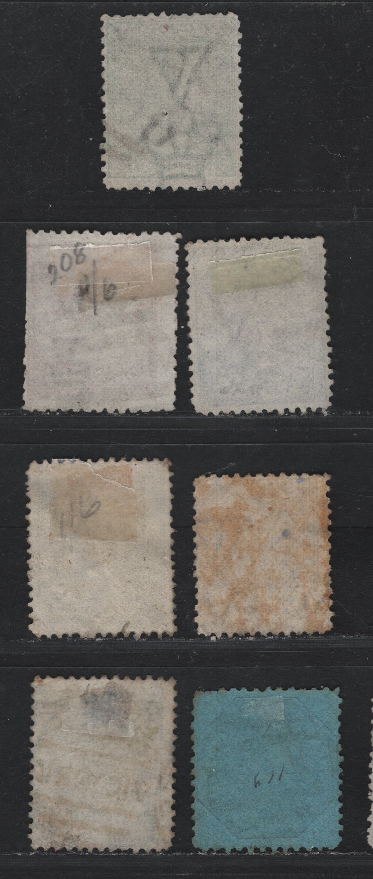 Lot 121 Australia - Victoria SC#110,115,116,117,119,123a(SG# 142,144c,145d,145e,145f,147,170), 1867-1881 Queen Victoria Emergency Printings, 6 G-F Used Singles All Perf 12, Wmk V Over Crown