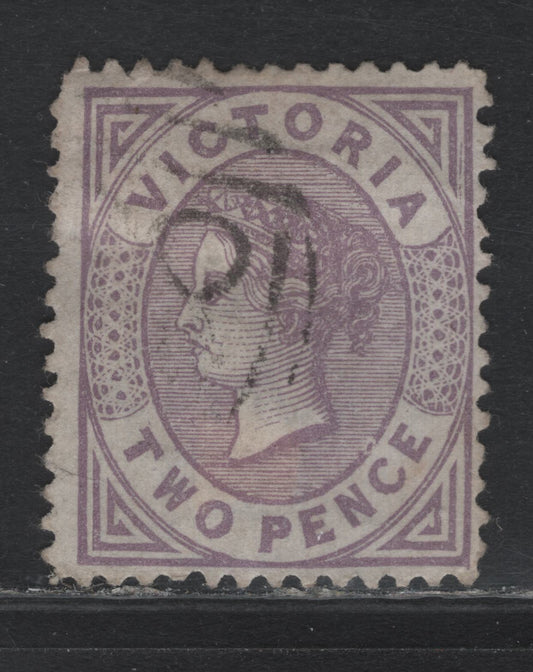 Lot 128a Australia - Victoria SC#135(SG#189) 2d Grey Mauve, 1873-1887 Bell Design Issue Wmk V Over Crown (VI), A Fine Used Single Die 2, Line Perf 12 1/2 Instead Of 13 Or 12. A Scarce And Rare Emergency Perf