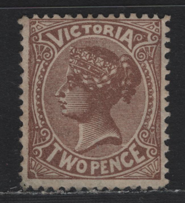 Lot 135 Australia - Victoria SG#203a (SC# 142) 2d Dull Brown , 1880-1884 Naish Design Issue, A Fine Unused Single, V Over Crown V1 Wmk, Perf 12-Comp13, Listed But Unpriced In Mint Condition.