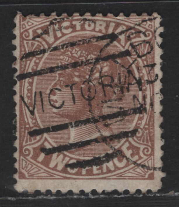 Lot 140 Australia - Victoria SG#210avar (SC# 142) 2d Chocolate , 1882-1884 Naish & Laureate Design Issue, A Very Good Used Single, V Over Crown V2 Wmk, Unlisted Compound Perf 12x12.5, Unlisted In Gibbons.