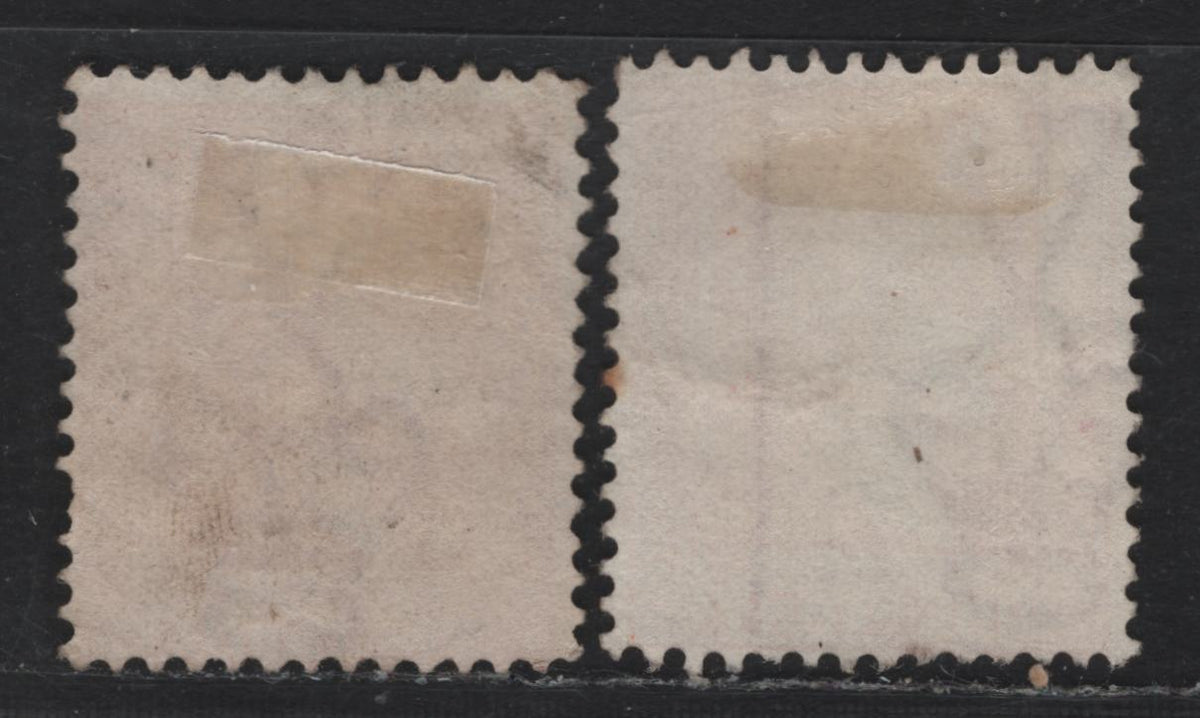 Lot 167 Australia - Victoria SG#313b (SC# 169) 1d Orange Brown , 1886-1896 Reading Design Stamp Duty Issue, 2 Fine Used Singles, SON #307 ò Barred Numeral Cancels For Colac & Majorca Goldfields