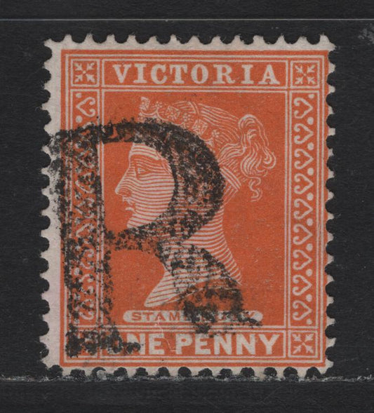 Lot 169 Australia - Victoria SG#313b (SC# 169) 1d Orange Brown , 1886-1896 Reading Design Stamp Duty Issue, A Very Fine used Single, Lovely Bold 'R' Registered Cancel, Scarce on Any Stamp
