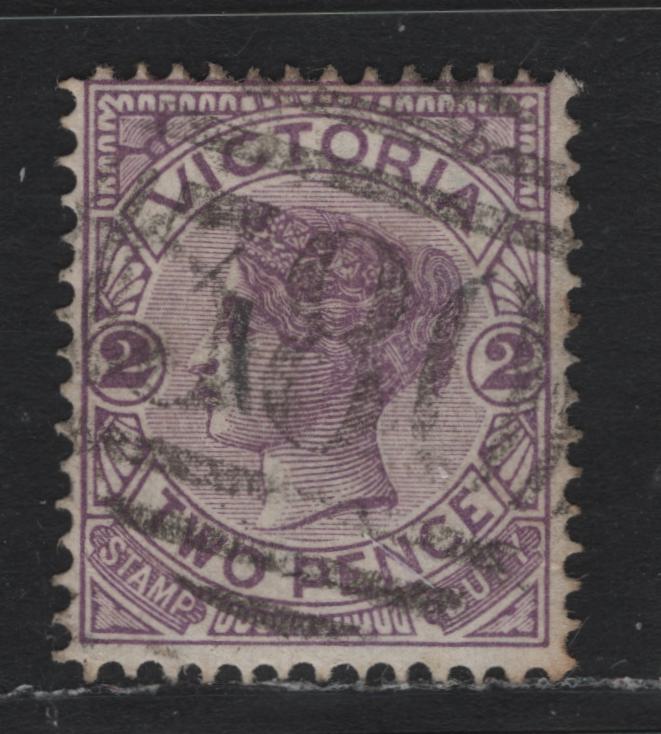Lot 175 Australia - Victoria SG#314c (SC# 162) 2d Purple , 1886-1896 Reading Design Stamp Duty Issue, A Very Fine Used Single, #380 Barred Numeral Cancel For Ondit