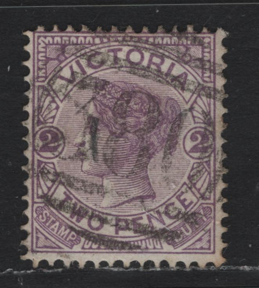 Lot 175 Australia - Victoria SG#314c (SC# 162) 2d Purple , 1886-1896 Reading Design Stamp Duty Issue, A Very Fine Used Single, #380 Barred Numeral Cancel For Ondit