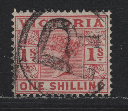 Lot 182 Australia - Victoria SG#321c (SC# 176) 1/- Brownish Red , 1886-1896 Reading Design Stamp Duty Issue, A Very Fine Used Single, Bold 'R' in Circle Registry Cancel, As Struck In Melbourne, Although Commonly Used, Full Strikes Are Scarce.