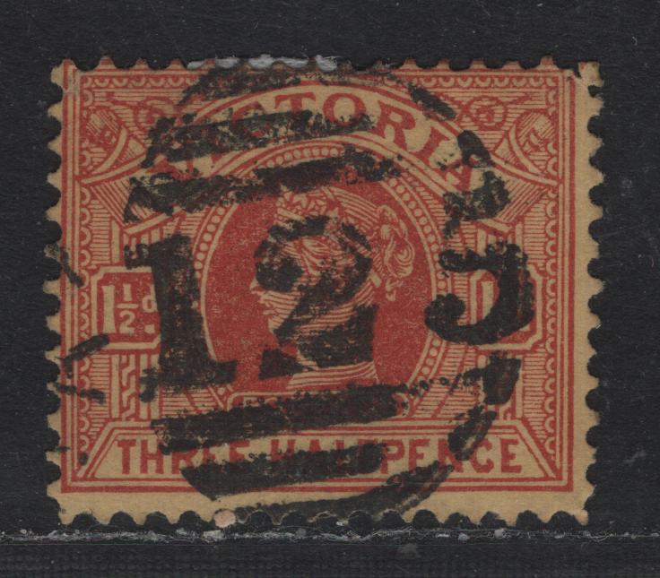 Lot 198 Australia - Victoria SG#386 (SC# 195) 1/2d Maroon , 1901-1910 Postage Designs Issue, A Fine Used Single, V Over Crown Sideways Wmk, SON #125 Cancel For Jamieson, Which Freeman Rates As Scarce.