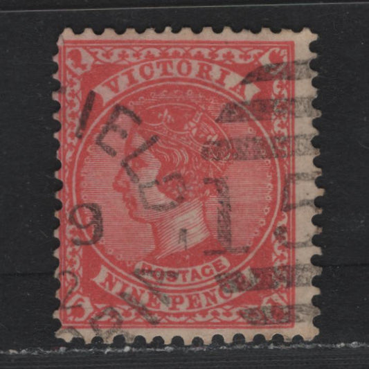 Lot 206 Australia - Victoria SG#393var (SC# 202) 9d Dull Rose Red , 1901-1910 Postage Designs Issue, A Fine Used Single, V Over Crown Inverted Wmk, Perf 12x12.5