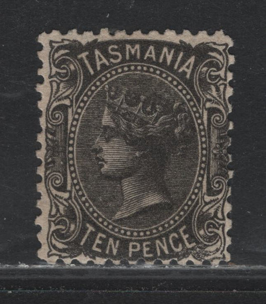 Lot 21 Australia - Tasmania SG#131 (SC# 52) 10d Black , 1870-1871 First Sideface Issue, A VFOG Single, Wmk 10, Perf 12