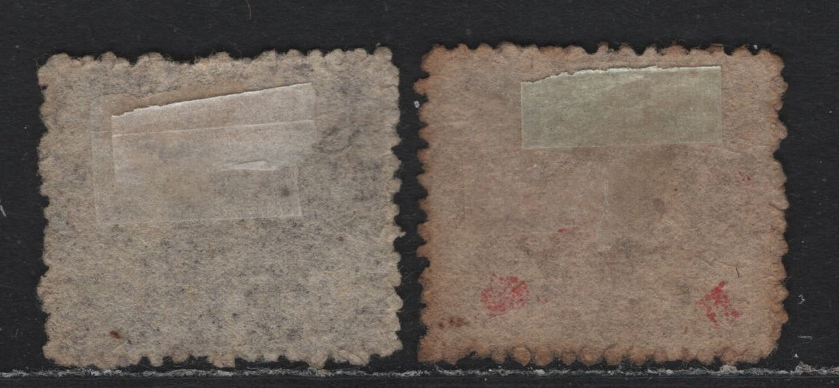 Lot 234 Western Australia SG#50-51 (SC# 26, 28) 1d - 6d Lake - Deep Lilac, 1863-1864 De La Rue Swans Issue, 2 Fine/Very Fine Used Singles, Unwatermarked, Thick Paper, Rough Perf 13.
