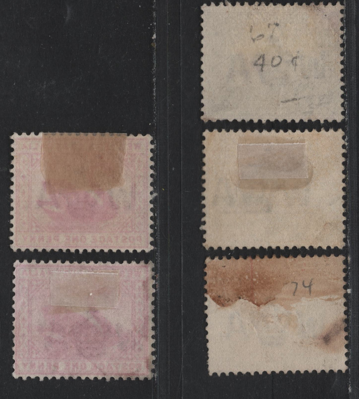 Lot 254 Western Australia SG#112-113, 115 (SC# 73-74, 99) 1d - 6d Carmine Red - Violet, 1899-1907 De La Rue Swans Issue, 5 Very Fine Used Singles, Crown & WA Wmk