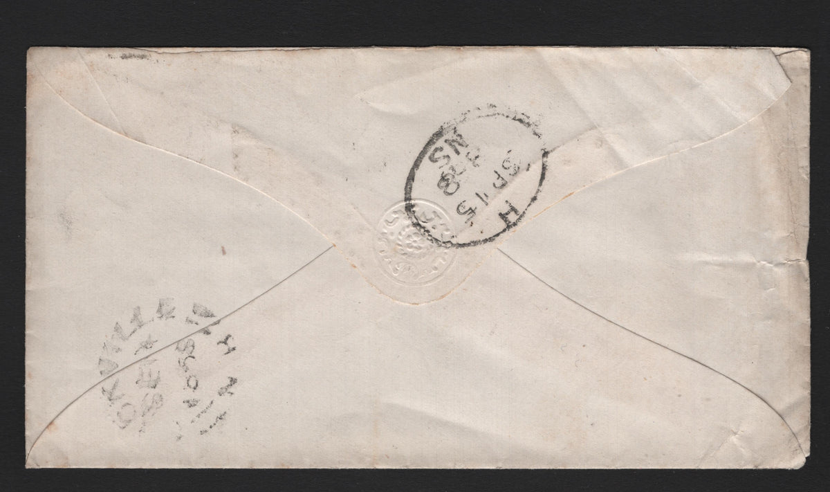 Lot 329 Canada #25 3c Red, 1868 Large Queens Issue, A Very Good Used Single On Cover September 1868 Cover Sent From Dorchester, NB To Dartmouth, Via Halifax, And Sackville NB