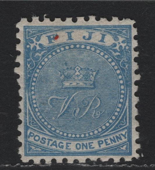 Lot 337 Fiji SG#39a (SC# 40) 1d Ultramarine , 1878-1899 Monogram Issue, A VFOG Single, Rough Perf 10, A Well Centered & Fresh Example