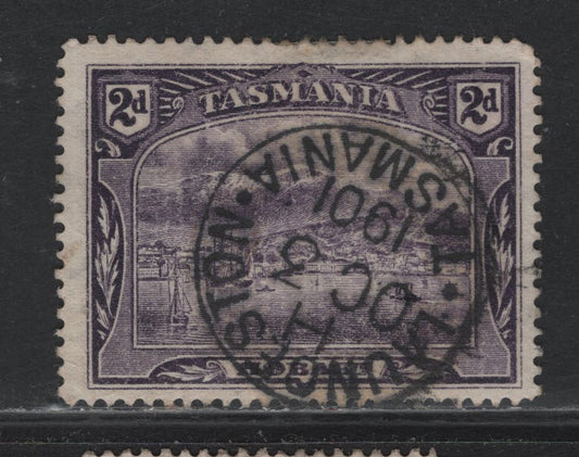 Lot 46 Australia - Tasmania SG#231 (SC# 88) 2d Deep Violet , 1880-1911 Engraved Pictorial Issue, A Fine Used Single, October 3 1901 Lawnceston CDS Cancel