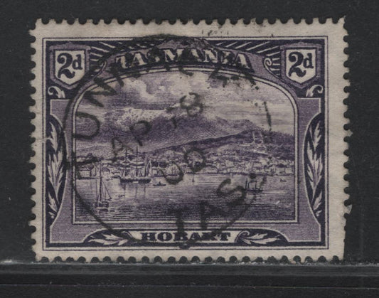 Lot 47 Australia - Tasmania SG#231 (SC# 88) 2d Deep Violet , 1880-1911 Engraved Pictorial Issue, A Very Good Used Single, April 18 1901 Tomack CDS Cancel, A Few Short Perfs At LR