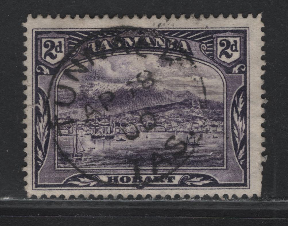 Lot 47 Australia - Tasmania SG#231 (SC# 88) 2d Deep Violet , 1880-1911 Engraved Pictorial Issue, A Very Good Used Single, April 18 1901 Tomack CDS Cancel, A Few Short Perfs At LR