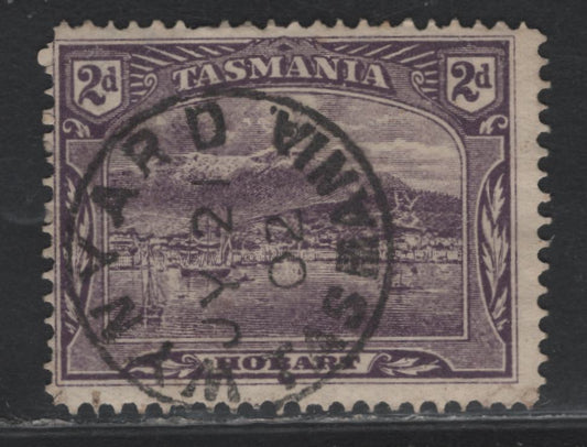 Lot 55 Australia - Tasmania SG#239 (SC# 97) 2d Reddish Violet, 1902-1905 Lithographed Pictorial Issue, A Fine Used Single, V Over Crown Sideways Wmk, Perf 12.5, SON July 21 1902 Wynyad Cancel.