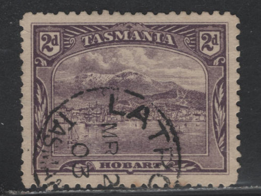 Lot 59 Australia - Tasmania SG#239a (SC# 97) 2d Deep Reddish Violet, 1902-1905 Lithographed Pictorial Issue, A Very Fine Used Single, V Over Crown Sideways Wmk, Perf 11, SON March 2 1903 Latrobe Cancel.