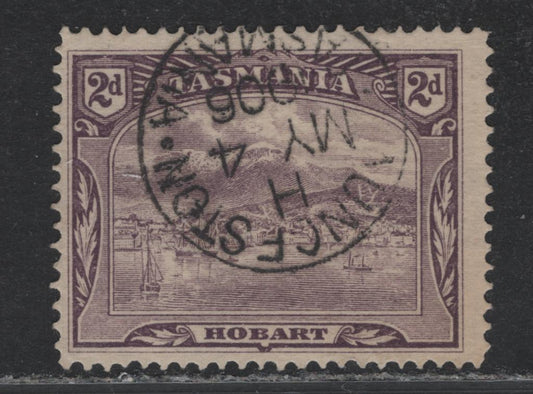 Lot 67 Australia - Tasmania SG#245e (SC# 104) 2d Slate Lilac , 1902-1905 Pictorial Issue, A Fine Used Single, Crown Over A Sideways Wmk, Perf 12.5, SON May 4 1906 Launceston Cancel, Exceptionally Early Use As This Shade Was Only Released In 1906.