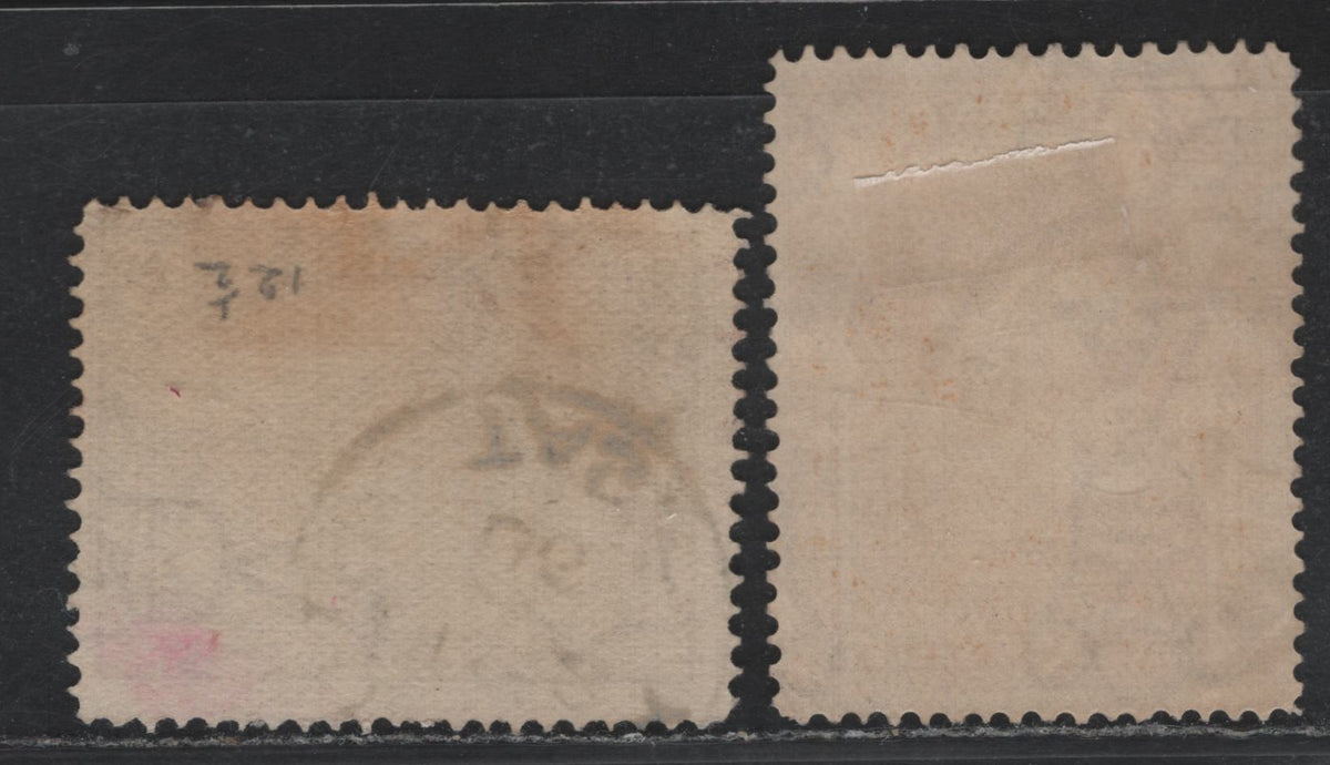 Lot 68 Australia - Tasmania SG#245e, 247b (SC# 104, 106) 2d - 4d Slate Lilac - Orange Buff , 1902-1905 Typographed Pictorial Issue, 2 Fine Used Single, Crown Over A Inverted & Sideways (2d) Wmks, Perf 12.5
