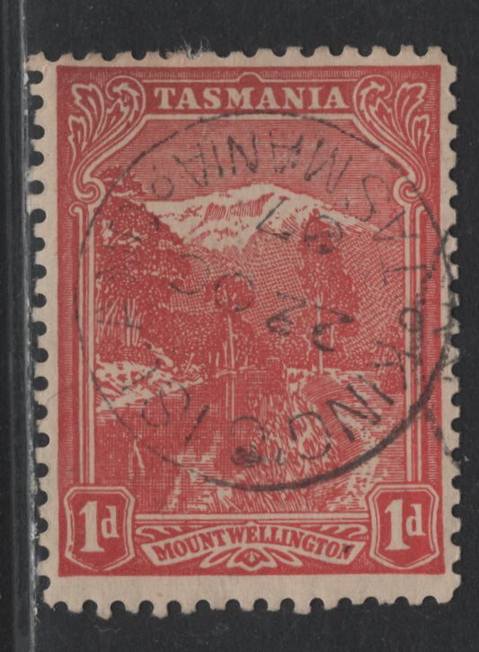 Lot 73 Australia - Tasmania SG#250a (SC# 103b) 1d Rose Red , 1905-1911 Typographed Pictorial Issue, A Fine Used Single, Crown Over A Wmk, Perf 11, Scarce Light October 22 1907 King's Island Cancel.