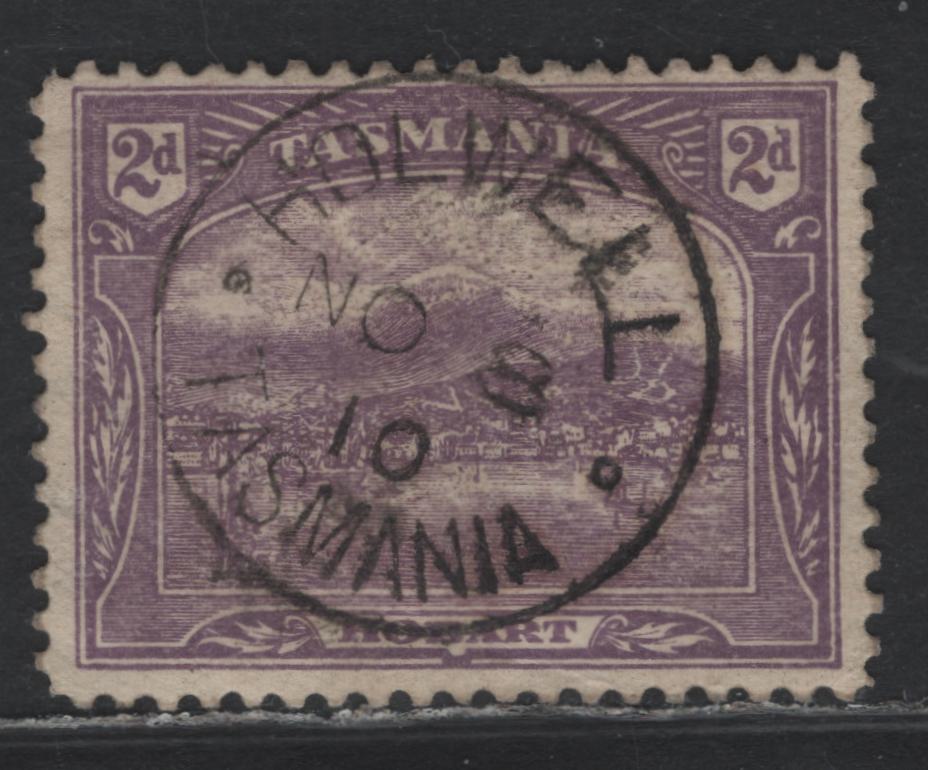 Lot 79 Australia - Tasmania SG#251fa (SC# 104b) 2d Bright Reddish Violet , 1905-1911 Typographed Pictorial Issue, A Very Fine Used Single, Crown Over A Sideways Wmk, Perf 11, SON November 8 1910 Holwell Cancel.